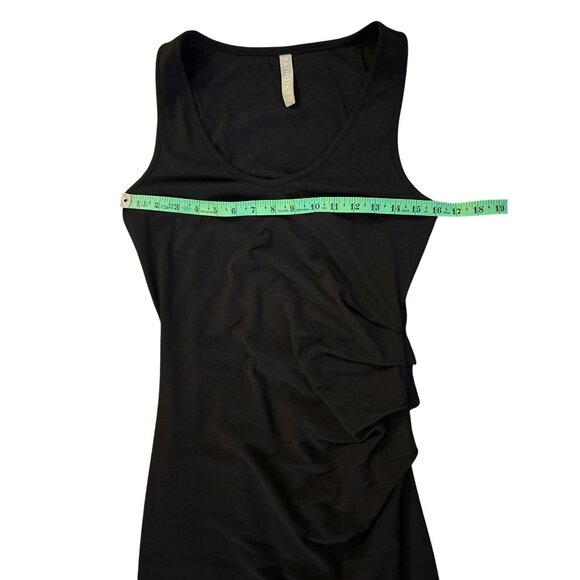 Athleta Black Della Sleeveless Cotton Modal Spandex Blend Ruched Mini Dress Sz M - Picture 6 of 7